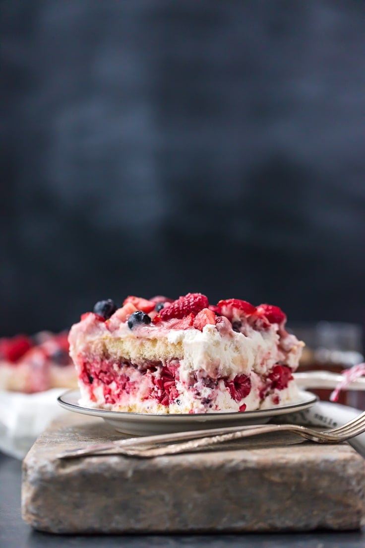 Strawberry Tiramisu With Blueberries and Raspberries