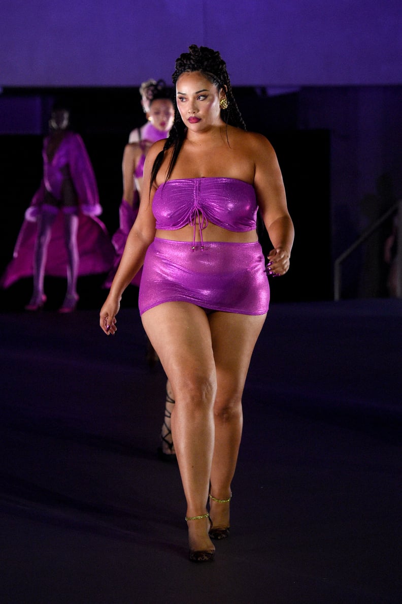 Bianca Davies Worked a Ruched Bandeau and Miniskirt