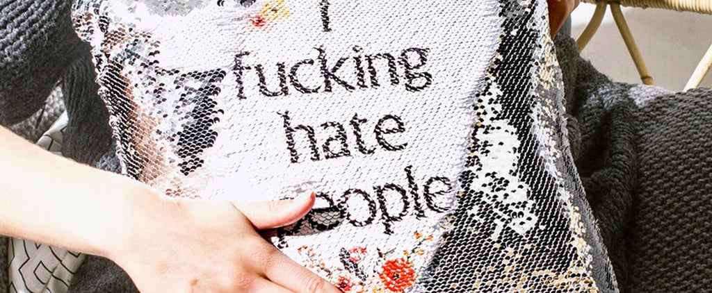 Sequin Hidden Message Pillow