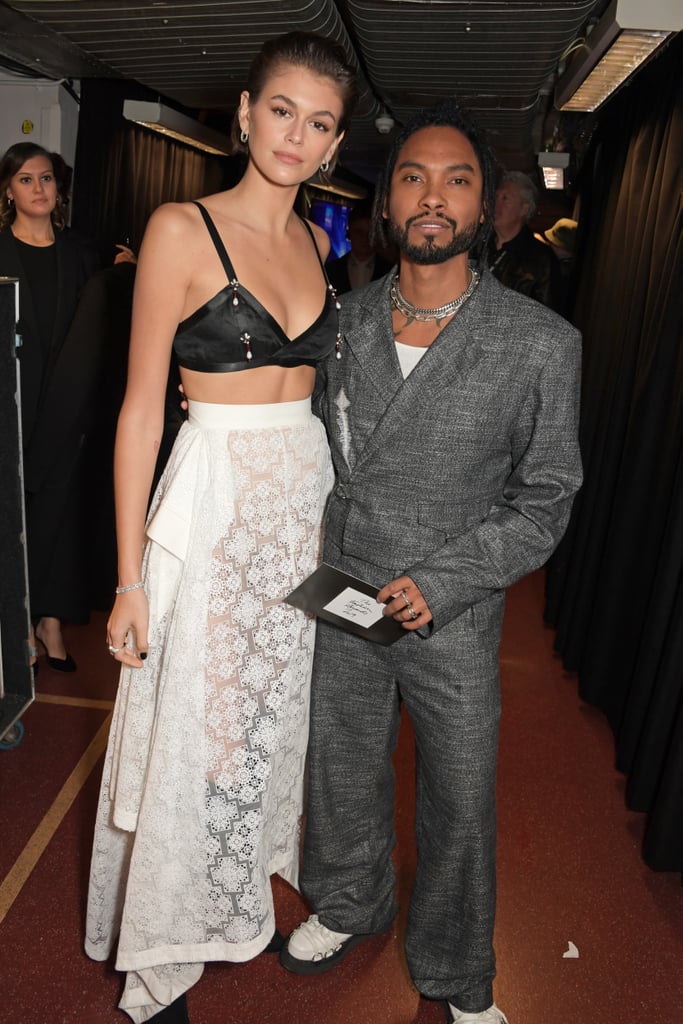 Kaia Gerber and Miguel Backstage at the British Fashion Awards 2019 in London