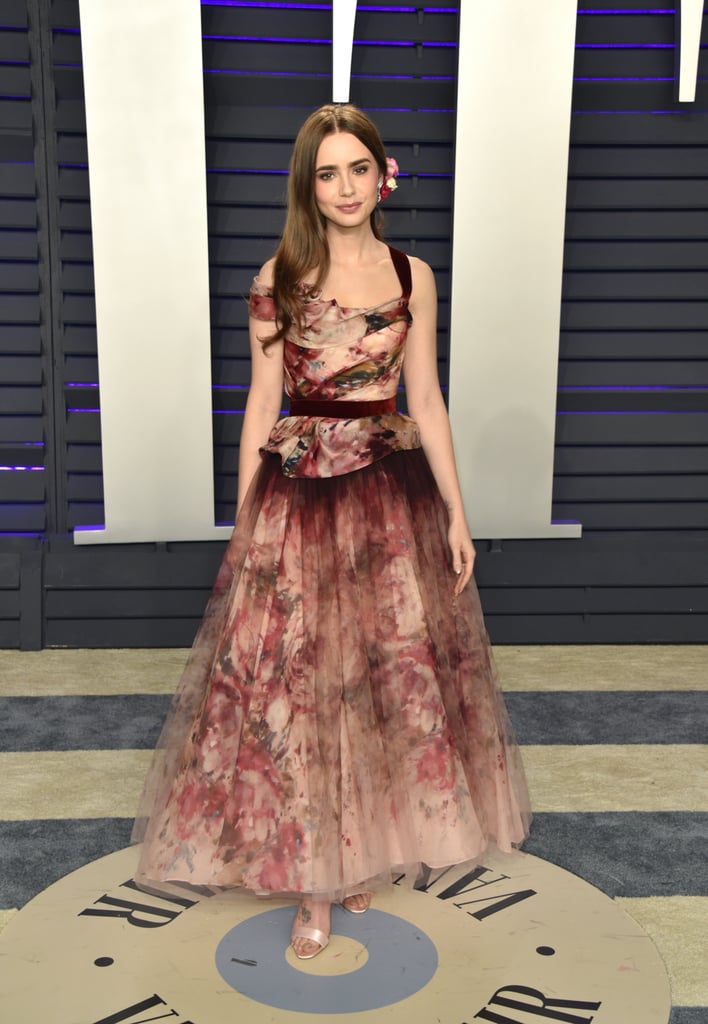 Lily Collins at the 2019 Vanity Fair Oscar Party