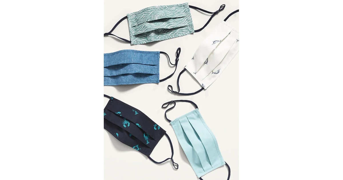 Old Navy Variety 5Pack of TripleLayer Cloth Pleated Face Masks in