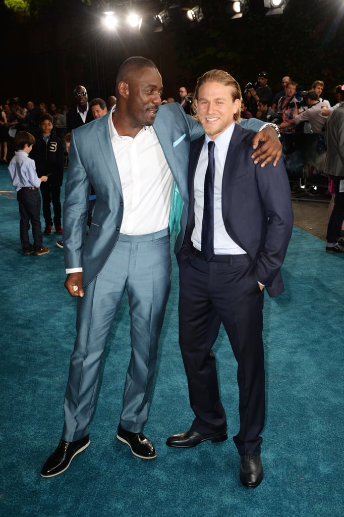 With Charlie Hunnam, who is six feet tall.