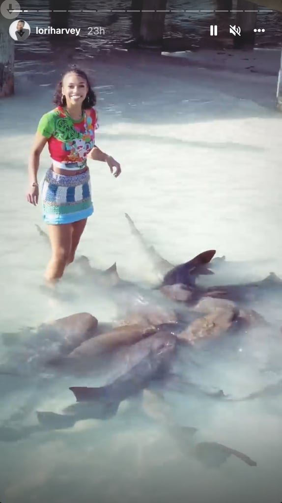 Lori Harvey Went Swimming With Sharks in a Dior T-Shirt