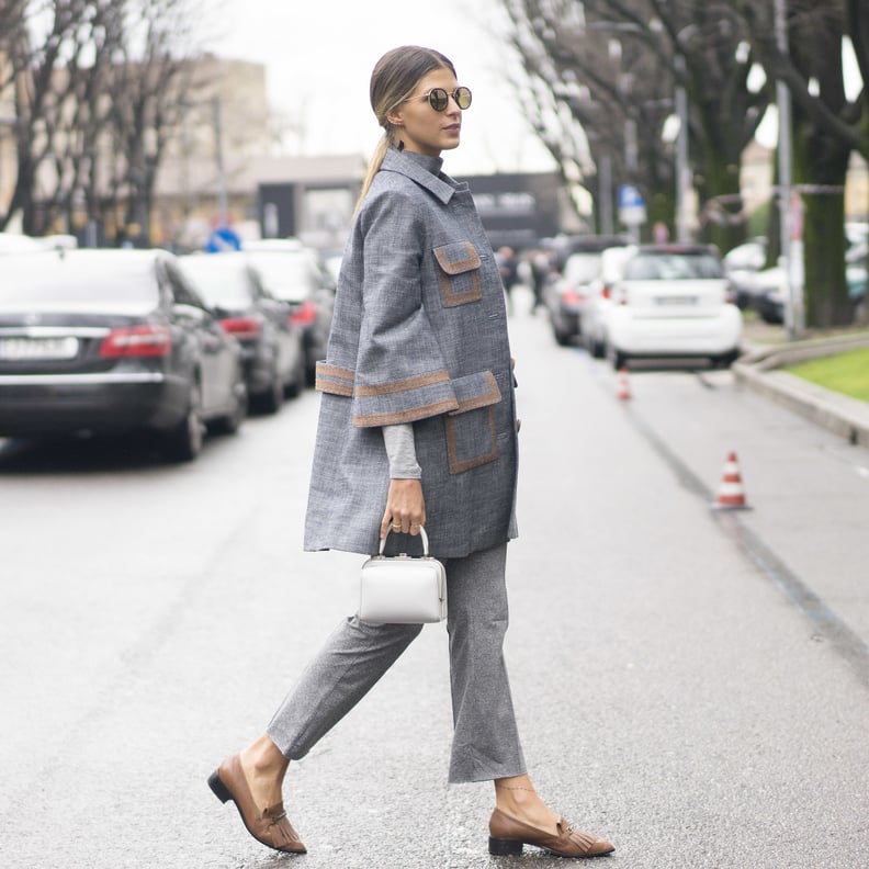 Tassled Flats and Gray, Bell-Shaped Separates