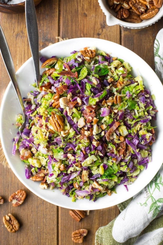Bacon, Brussels Sprouts, and Chopped Cabbage Breakfast Salad