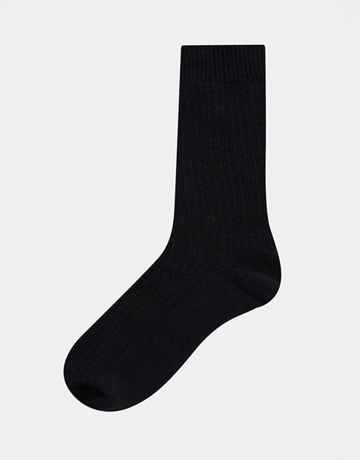 ASOS Design 5 Pack Waffle Sport Socks in Black