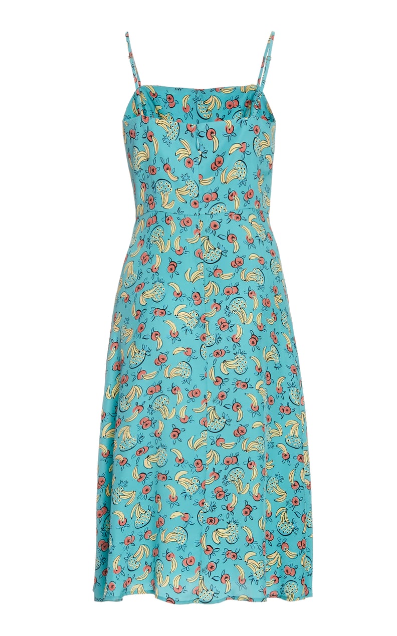 HVN Atlanta Printed Woven-Silk Knee-Length Dress