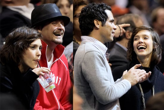 Photos of Jessica Alba, Cash Warren, and Kid Rock at the LA Clippers Game 2010-02-25 15:00:00