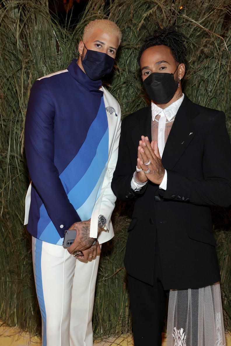 Fencer Miles Chamley-Watson and Lewis Hamilton at the 2021 Met Gala
