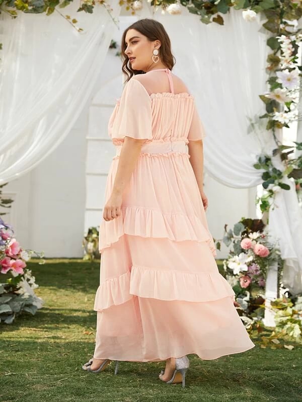 Shein Frill Ruffle Trim A-Line Dress