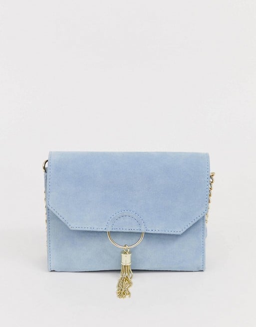 ASOS Design Suede Ring and Tassel Cross Body Bag