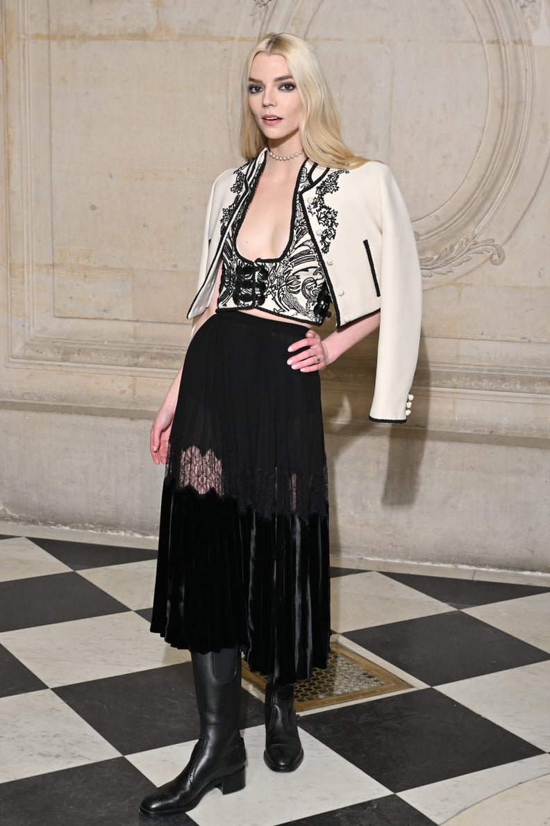 Anya Taylor-Joy at Christian Dior Haute Couture Spring Summer 2023 show at Paris Fashion Week