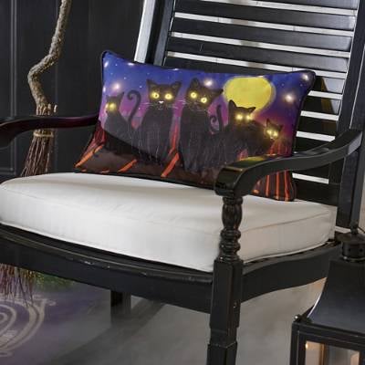 Moonlight Cats Pillow With Lights