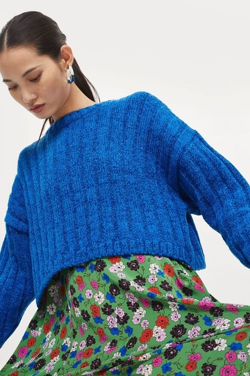 Topshop Chenille Cropped Sweater