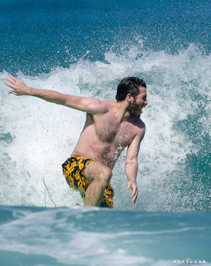Jake Gyllenhaal Surfing in St. Barts December 2016