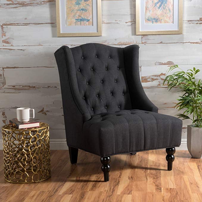 Tall Wingback Tufted Velvet Accent Chair