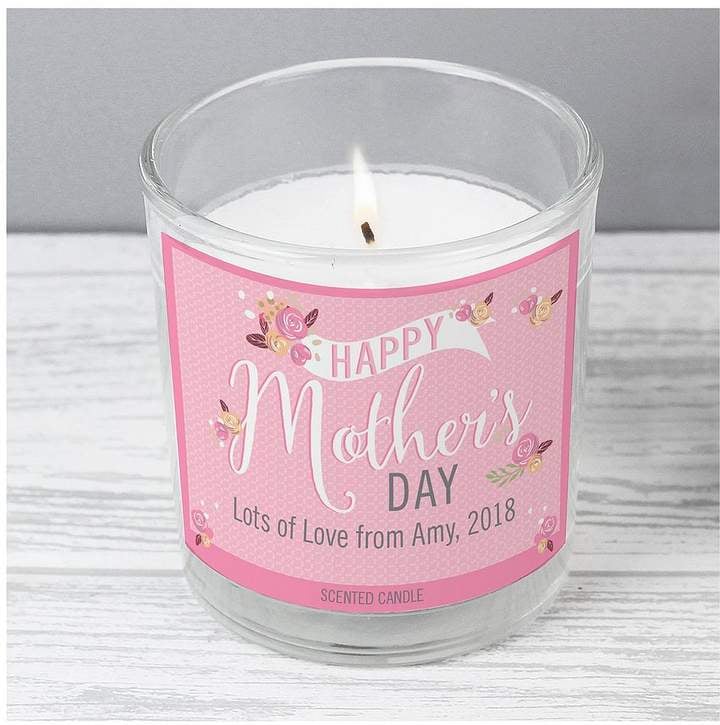 Mother's Day Personalised Floral Bouquet Scented Jar Candle