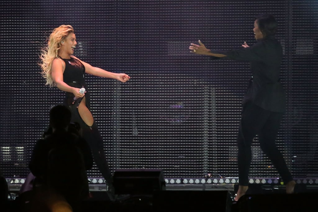 She looks natural on stage with Beyoncé.