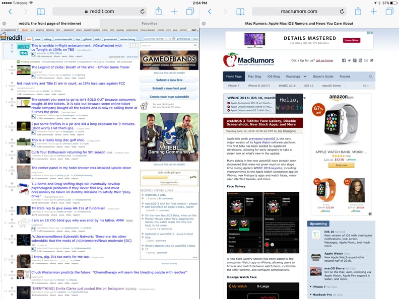 Side-by-side view is coming to Safari.
