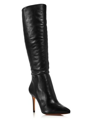 Schutz Women's Magalli Pointed-Toe Tall Leather Boots Shoes