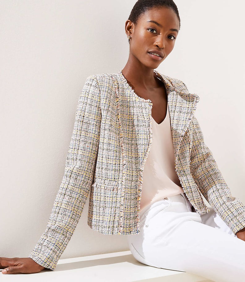 Loft Frayed Tweed Jacket