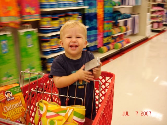 Don't let your child out of the shopping cart mid-shopping trip.