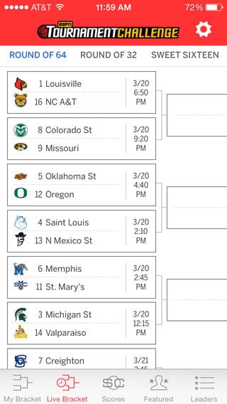 Check how your ESPN bracket is doing.