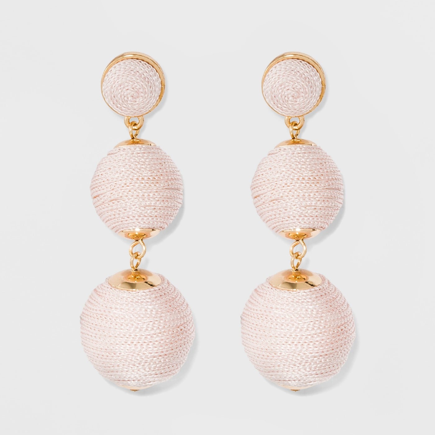 Pink ball sale drop earrings