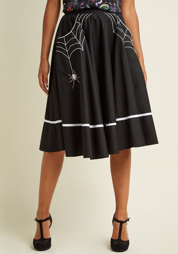 Hell Bunny Web and Flow Midi Skirt