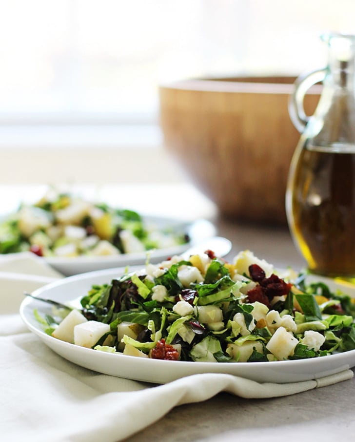 Chopped Brussels Sprouts, Kale, and Chard Salad