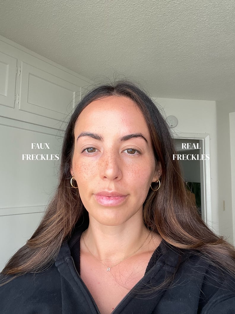 editor tests the Broccoli faux freckles makeup hack