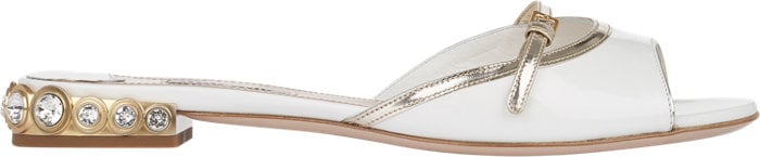 Miu Miu Embellished-Heel Slides