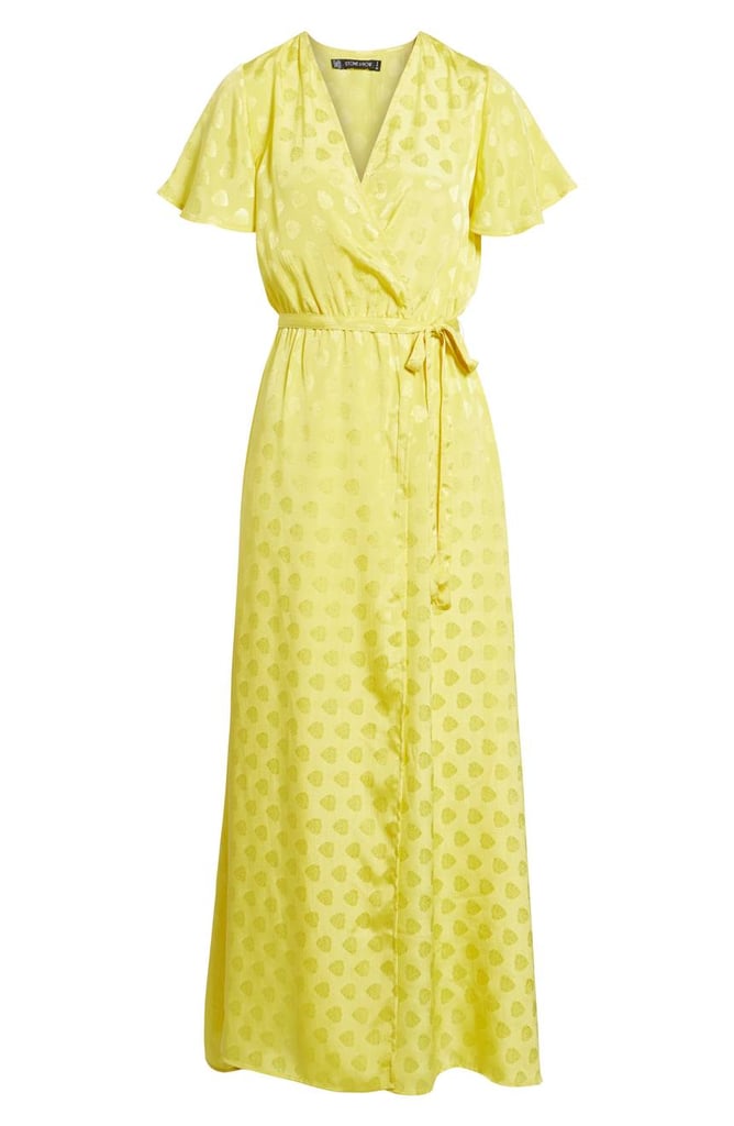 Stone Row EZ Days Satin Wrap Maxi Dress
