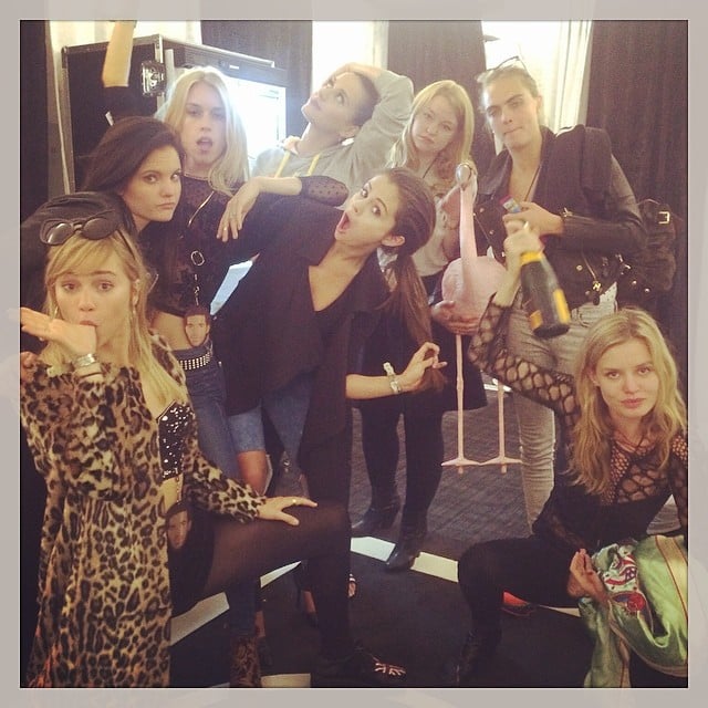Selena Gomez, Cara Delevingne, Suki Waterhouse, Georgia May Jagger, and Mary Charter hung out with Katy Perry backstage at her show.
Source: Instagram user katyperry