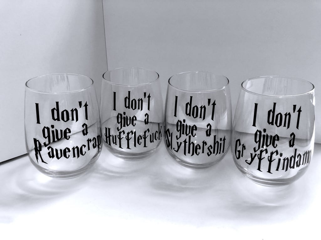 Set of Harry Potter Swear Word Wine Glasses