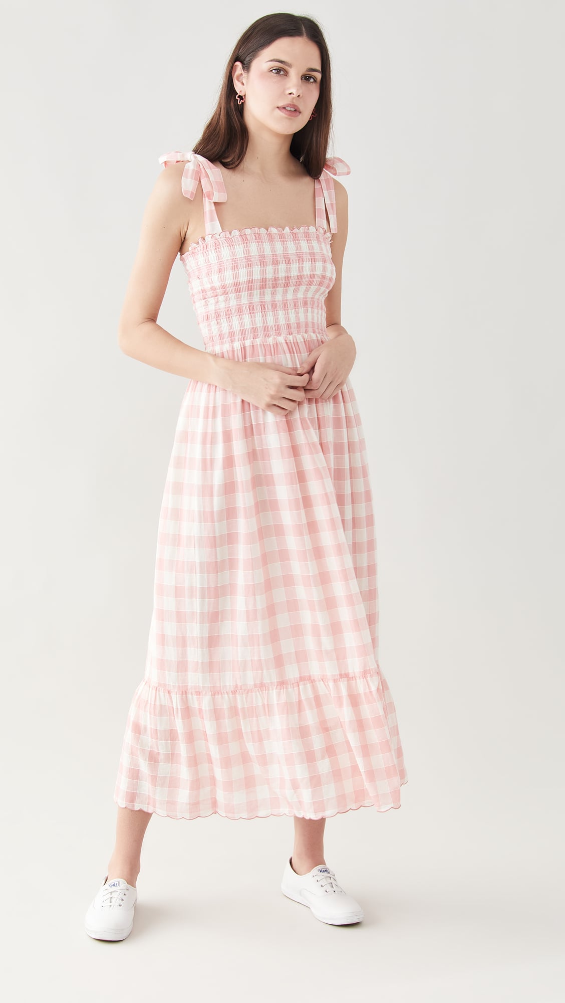Lagoon Solid Rib Knit Midi Dress - Pink