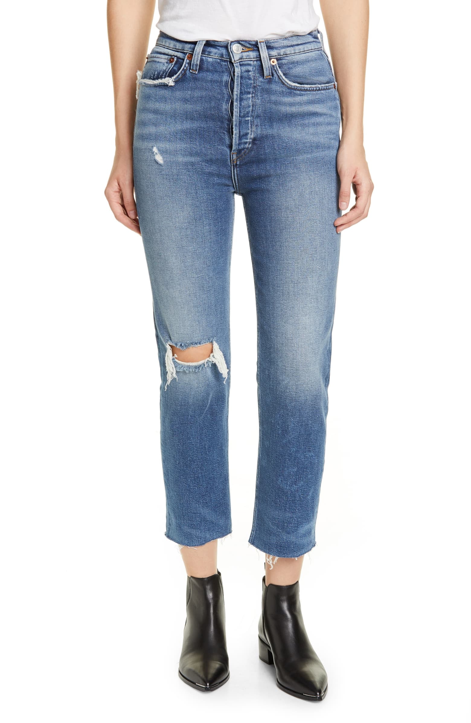 Redone double clearance yoke jeans