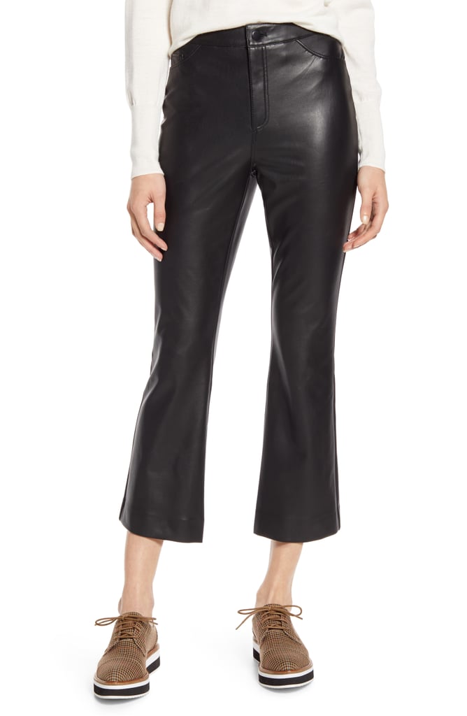 Halogen x Atlantic-Pacific Crop Flare Faux Leather Pants