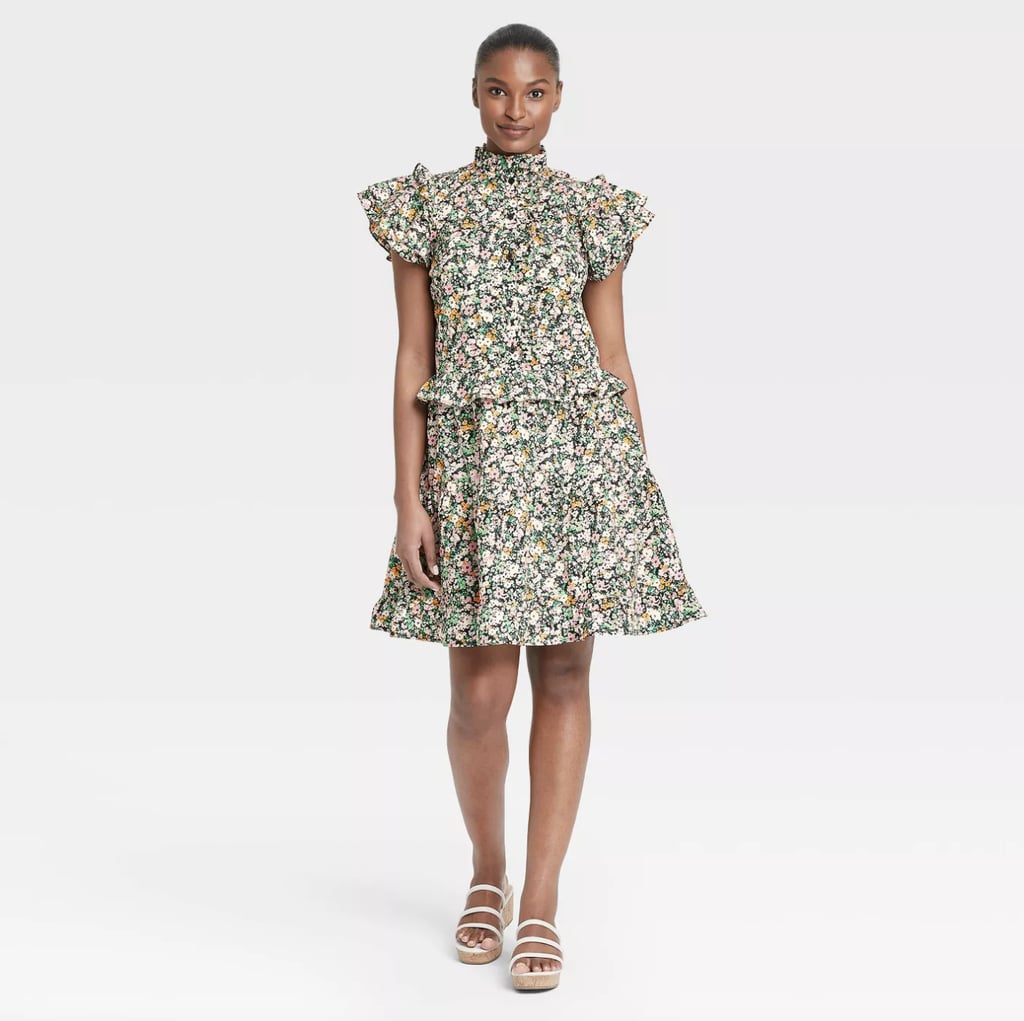 Who What Wear Ruffle Short Sleeve Dress