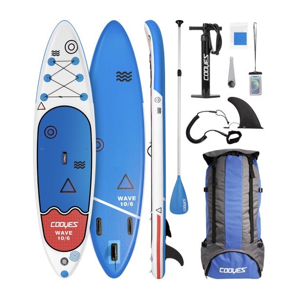 Cooyes Inflatable Stand Up Paddle Board 10 Ft. 6 In. SUP with Free Premium Accessories and Backpack