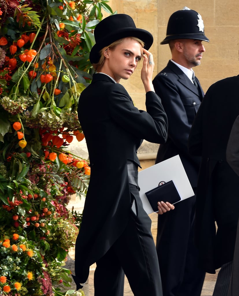 Cara Delevingne Suit at Princess Eugenie's Wedding 2018