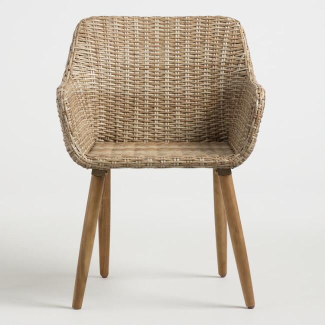 Natural All Weather Wicker Blanca Outdoor Dining Chair