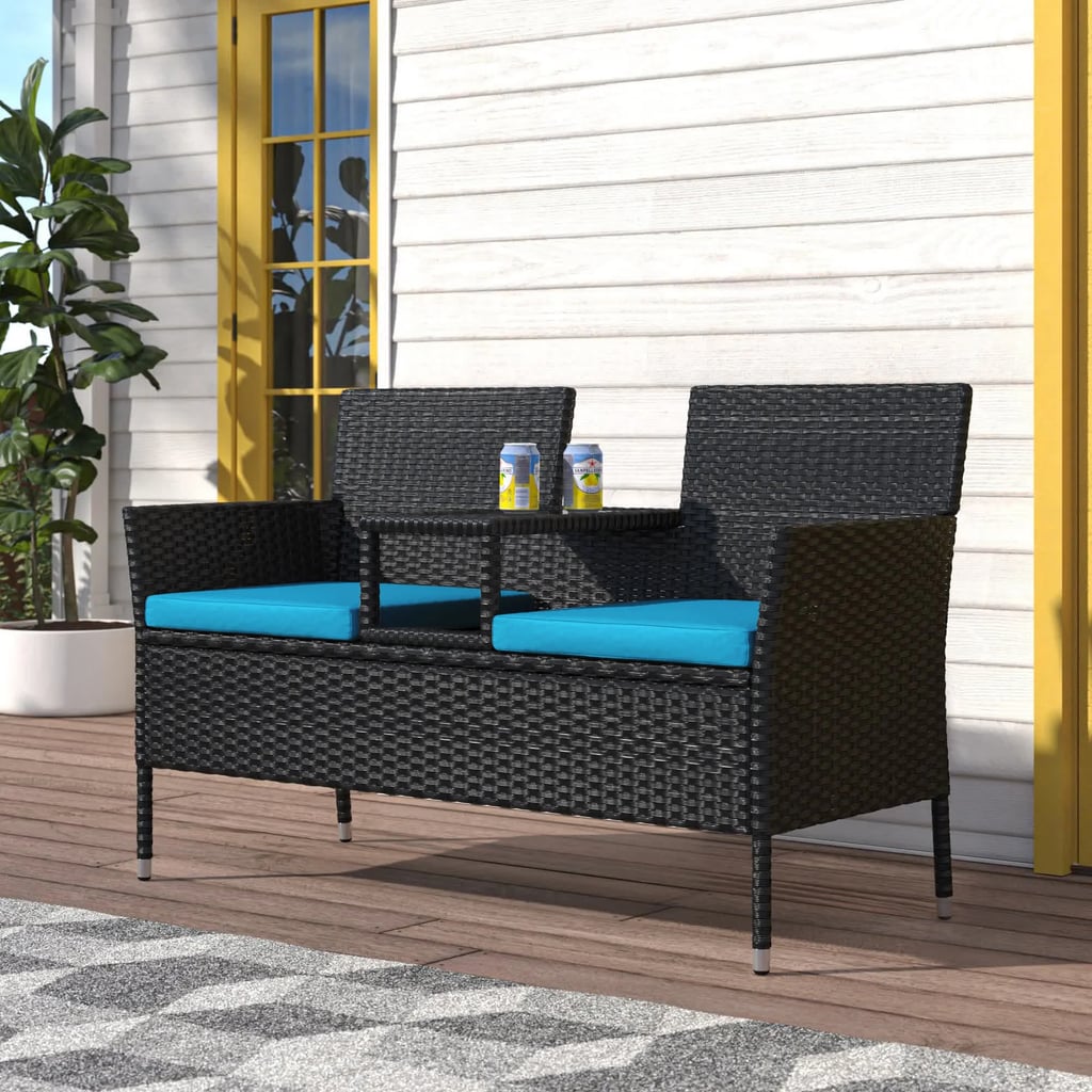 A Set For Two: Etna Outdoor Wicker Loveseat