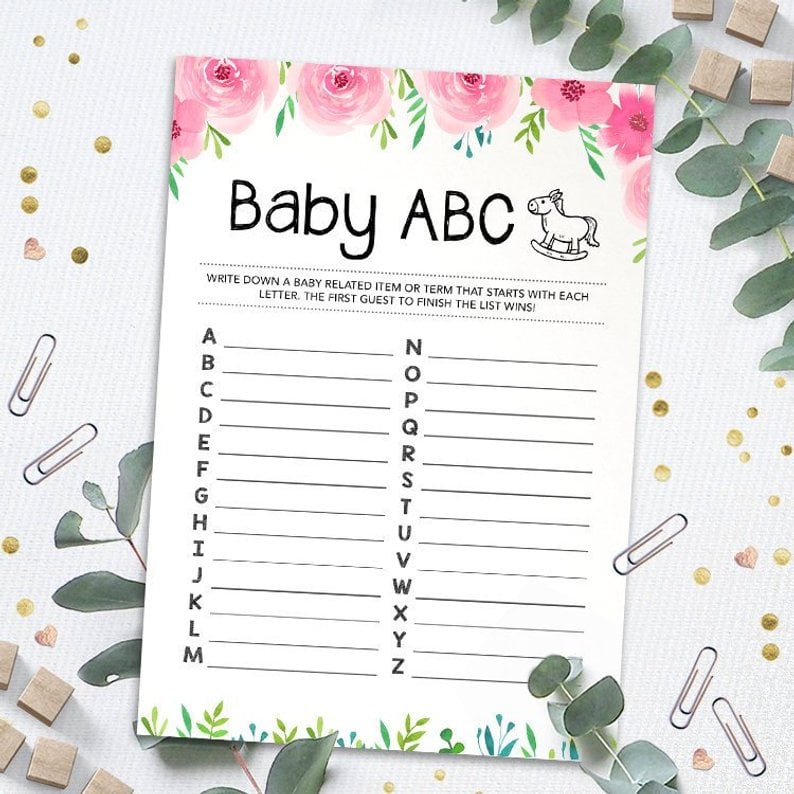 Printable Baby Shower Word Game