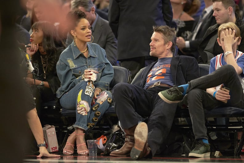 Ethan Hawke Flirting With Rihanna at the 2015 NBA All-Star Game