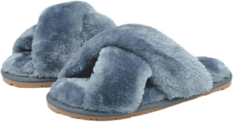 Cozy Slippers: Fuzzy Cross Band House Slippers