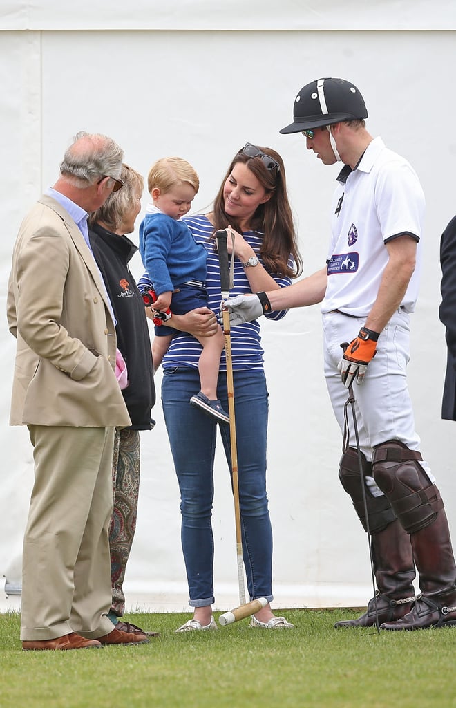 Prince George and Kate Middleton at Polo Match in June 2015