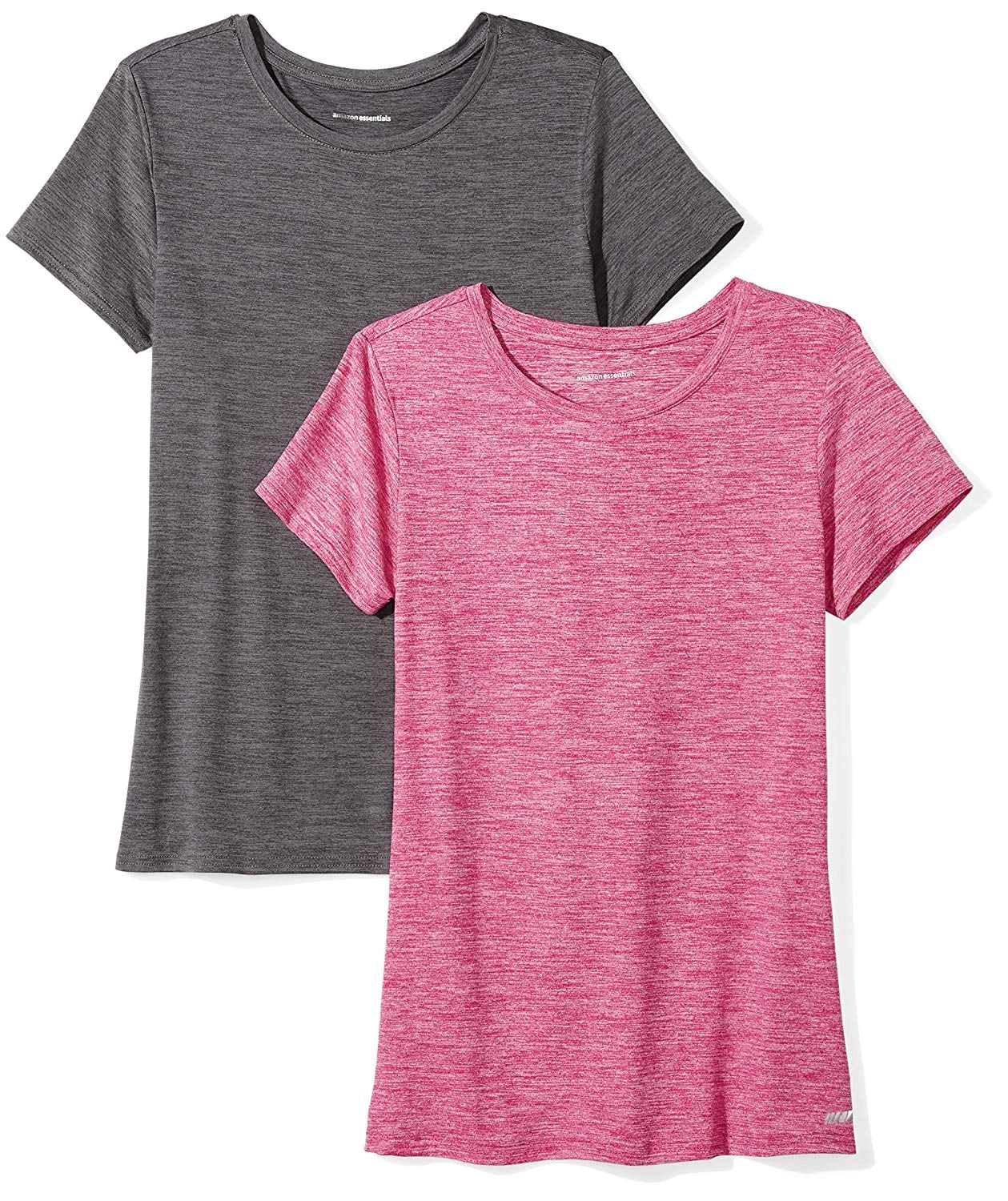 Essentials Womens 2-Pack Tech Stretch Short-Sleeve Crewneck T-Shirt 