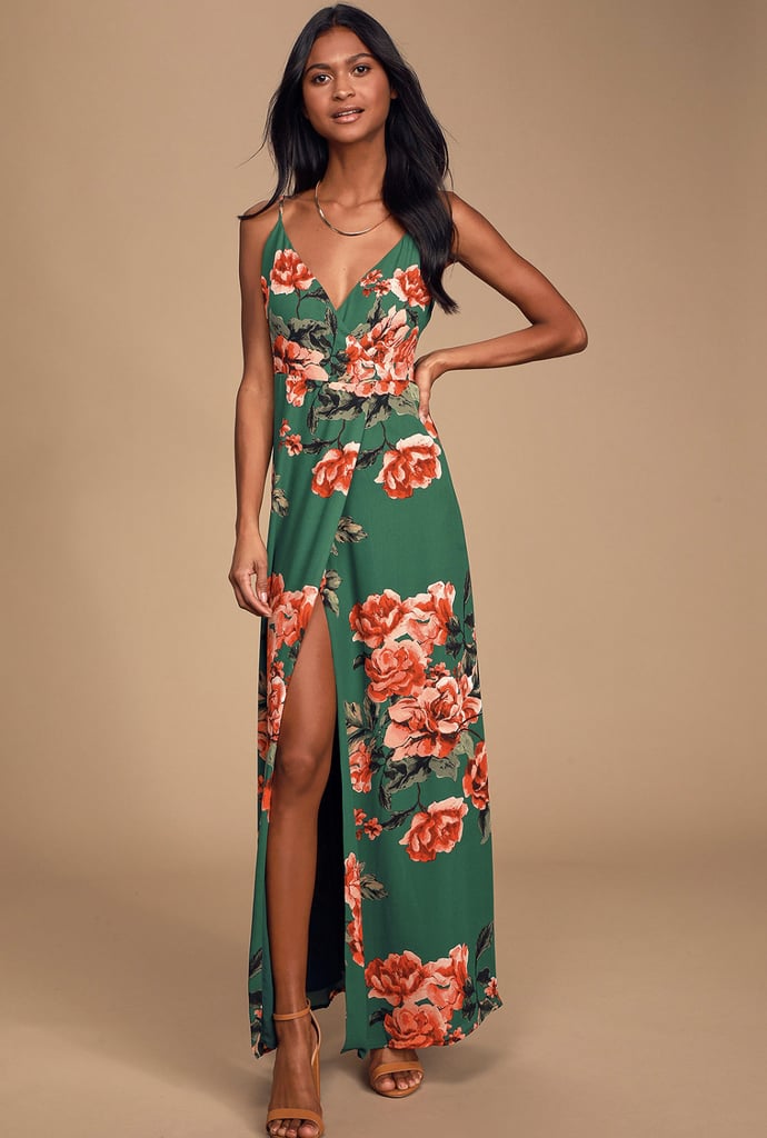 Best Floral Spring Wedding-Guest Dress: Lulus Floral Flirtation Dark ...